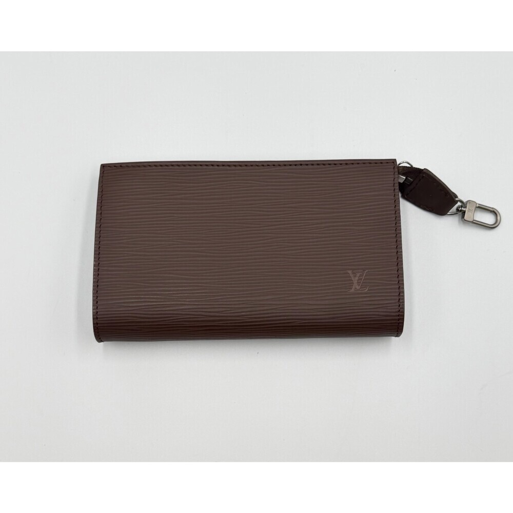 Authentic Louis Vuitton Brown Epi Leather Pochette Accessoires Bag Women's - Picture 2 of 12